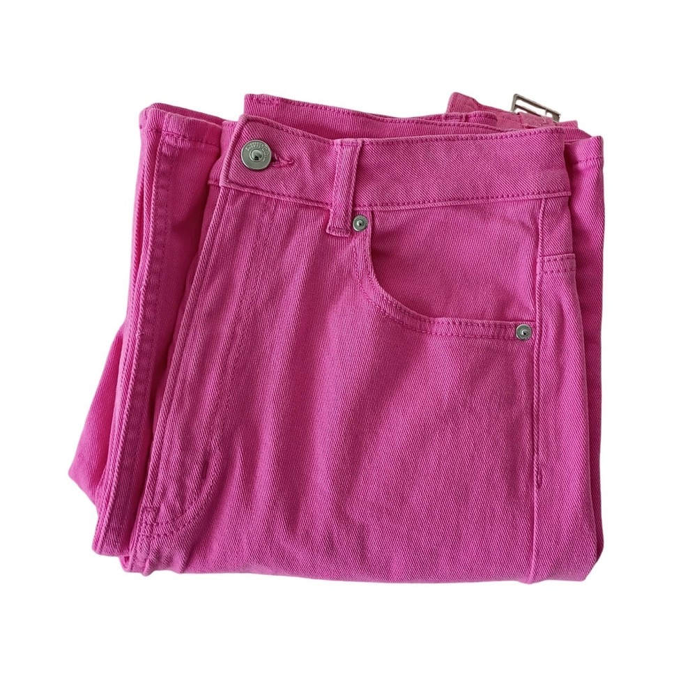 Hot Pink Cargo Jeans Wide Leg High Waisted Denim Pants - Picture 9 of 9